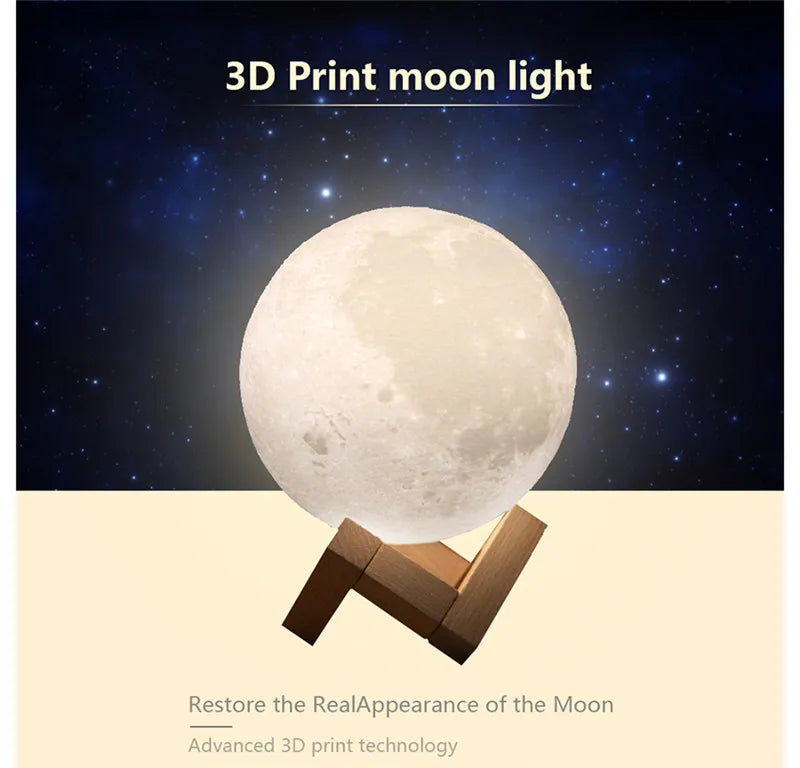 Lâmpada Lua 3D WHATOK